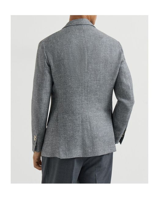 Brunello Cucinelli Blue Single-Breasted Blazer for men