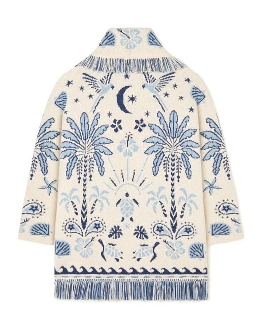 Alanui Blue Echoes Of The Island Cardigan