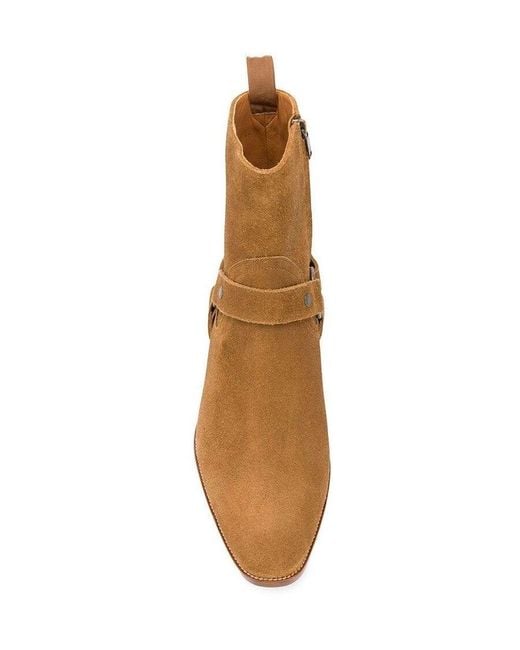 Saint Laurent Brown Wyatt Harness Ankle Boots for men
