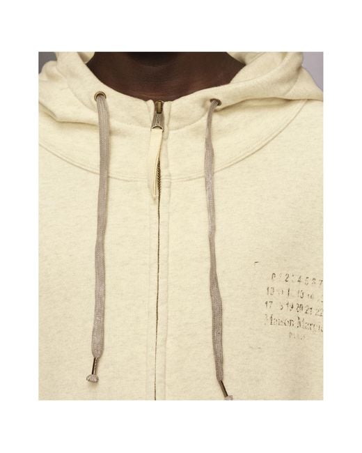 Maison Margiela メゾンマルジェラ / Stamp Logo Zip Hoodie MAISON MARGIELA Off-White Stamp Logo Zip Hoodie - Hoodies
