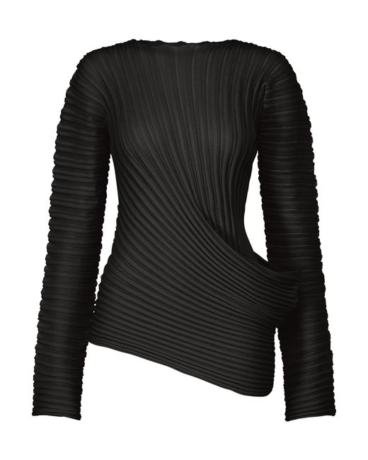 Issey Miyake Black Stream Pleated Top