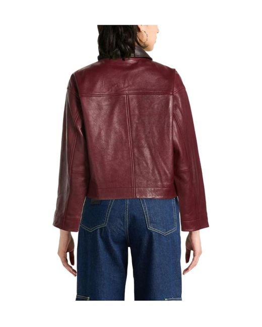 Rag & Bone Red Color-Blocked Leather Jacket