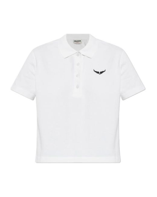 Zadig & Voltaire White Mirta Polo Shirt