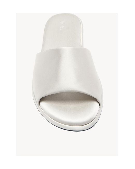 The Row White Silk Sandals