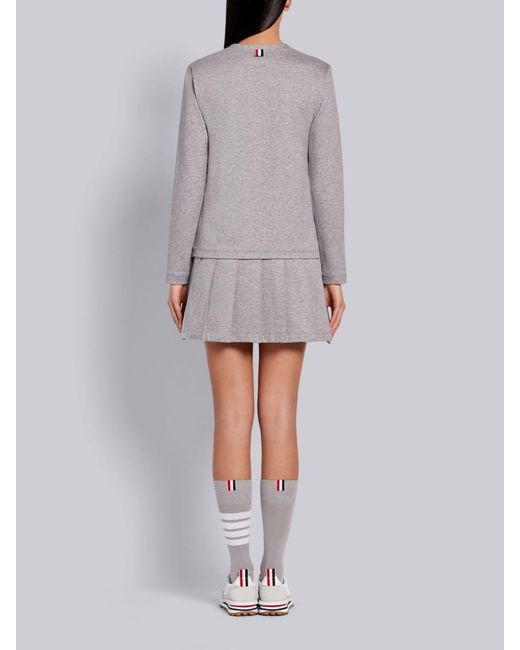 Thom Browne Gray Drop Waist Pleated Dress