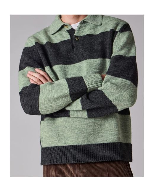 Paul Smith Gray Striped Long-Sleeved Sweater for men