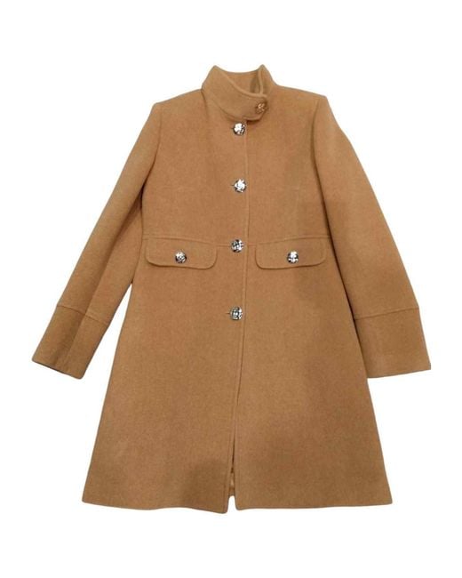 Liu Jo Brown High Neck Buttoned Coat