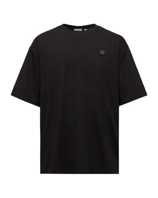 Moncler Black X Asap Rocky Logo Patch Crewneck T-Shirt for men