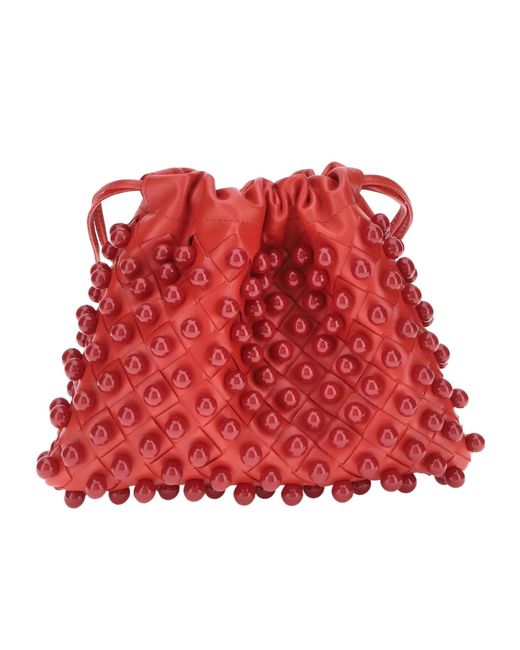 Bottega Veneta Red Woven Clutch