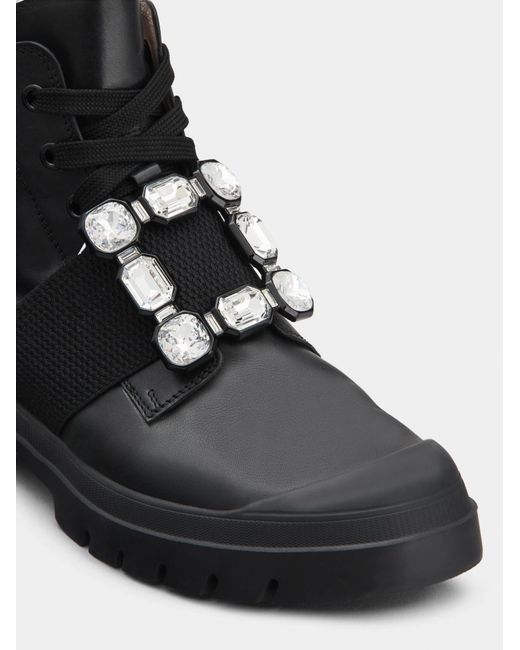Roger Vivier Black Tie Buckle Boots