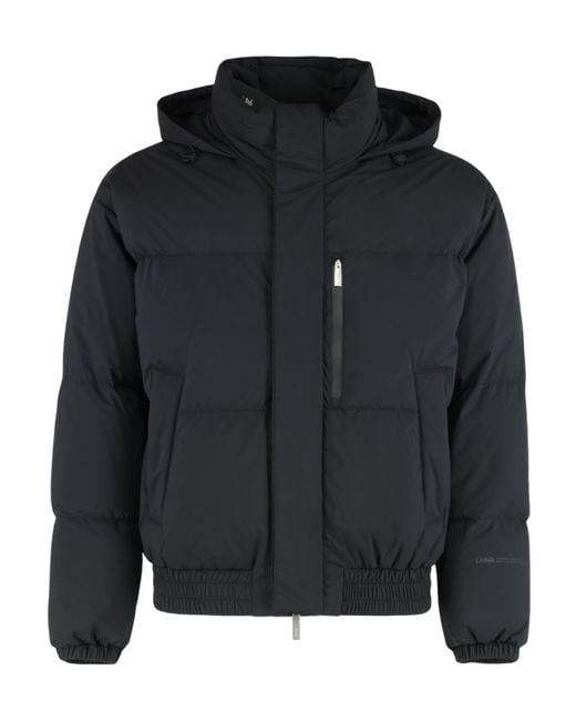 Herno Black Laminar Hooded Down Jacket for men