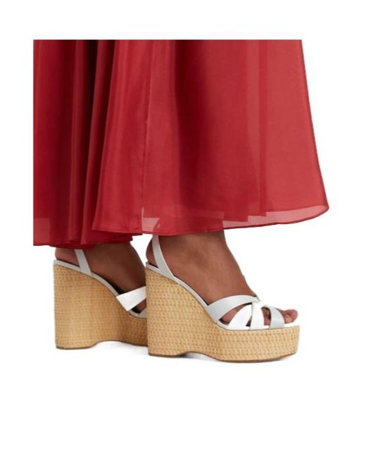Aquazzura White Strap Wedge Sandals