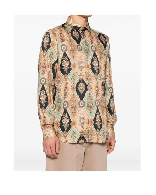 Etro Natural All-Over Paisley Printed Shirt for men