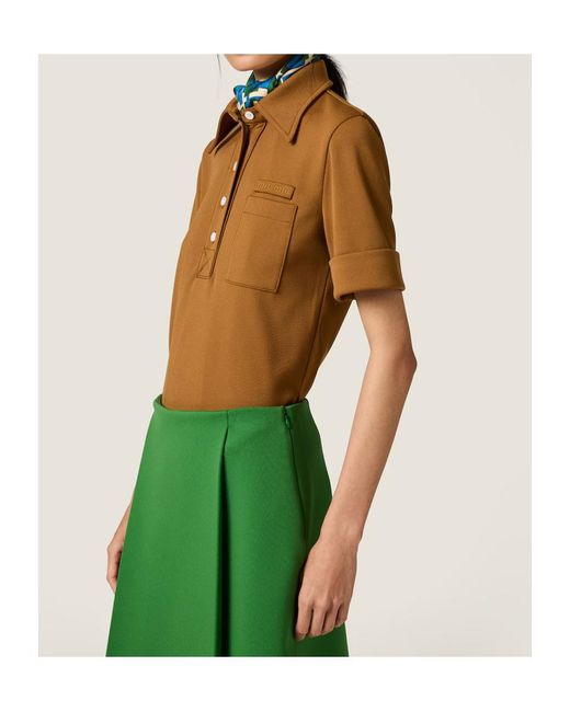 Miu Miu Brown Short-Sleeved Polo Shirt