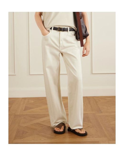 Agolde White Low Slung Baggy Organic Boyfriend Jeans