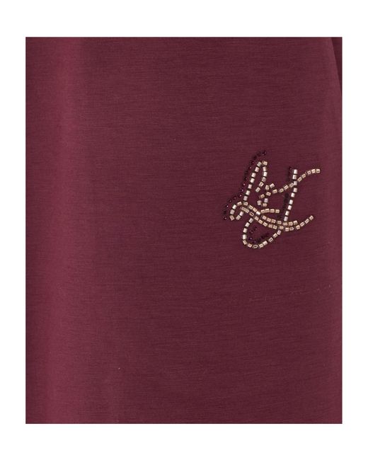 Liu Jo Red Embellished Drawstring Joggers