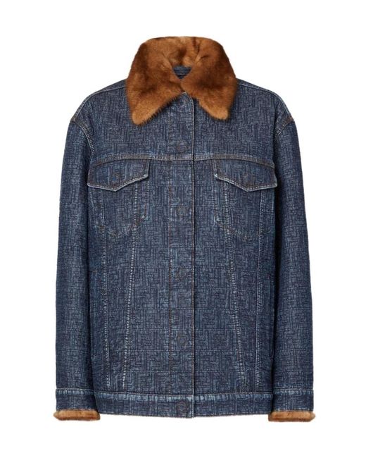 Fendi Blue Ff Denim Jacket