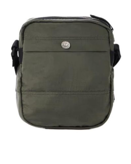 Stone Island Black Logo Patch Messenger Bag for men
