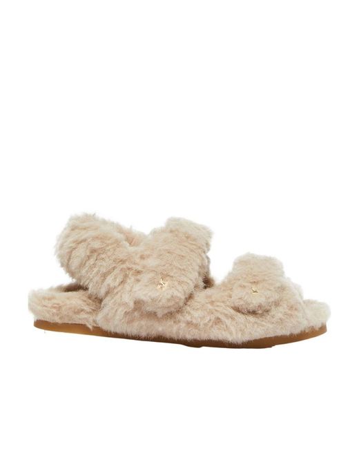 Max Mara Natural Teddy Touch-Strap Slippers
