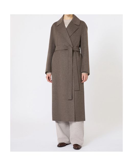 Max Mara Natural Wool Robe Coat