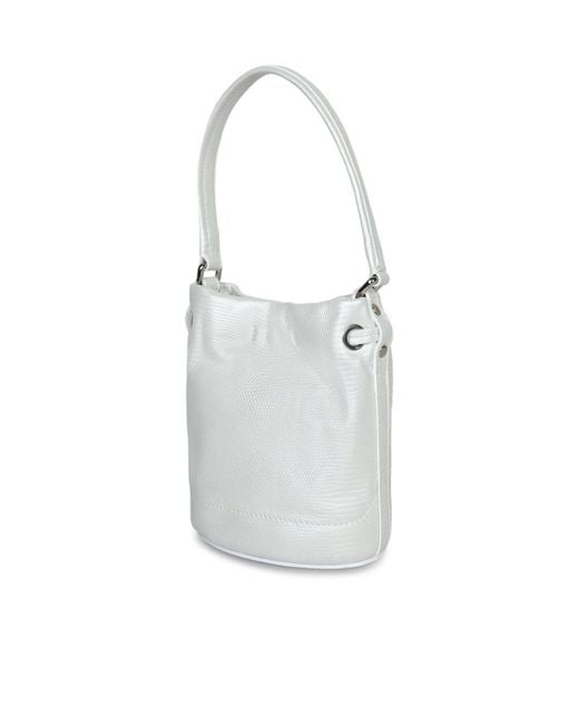 Zanellato White Embroidered Floral Pattern Shoulder Bag