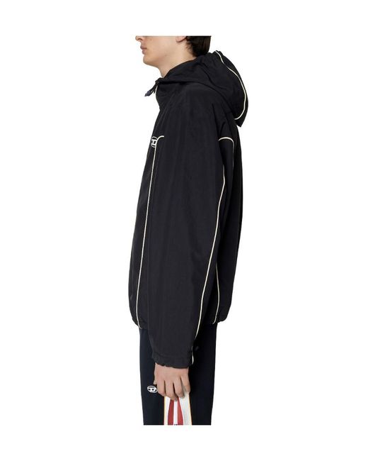 DIESEL Black J-Hives Logo-Appliqué Hooded Jacket for men