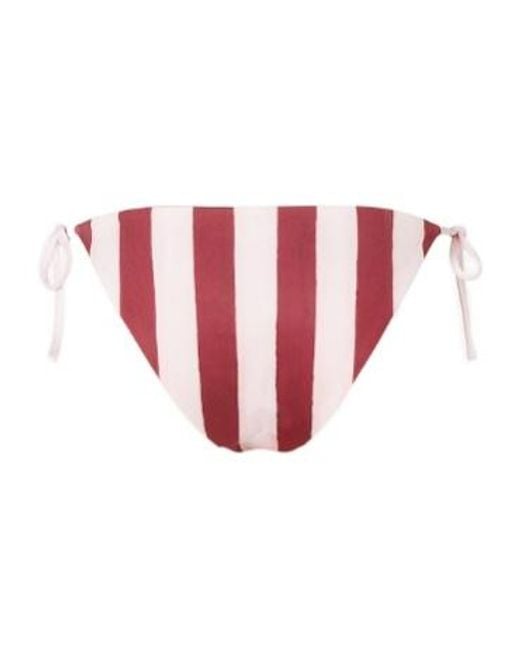 Fendi Red Striped Side-Tied Reversible Bikini Briefs