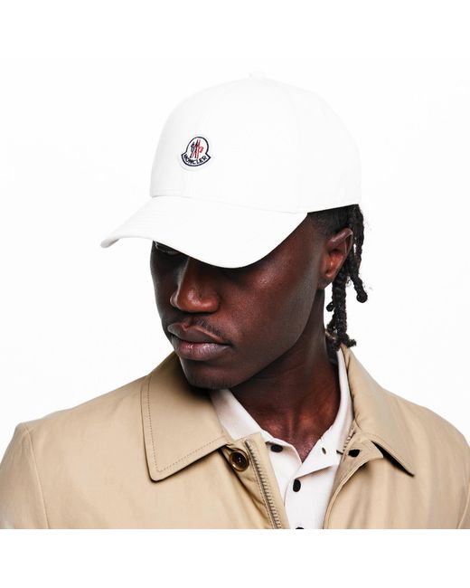 Moncler White Simple Baseball Cap for men
