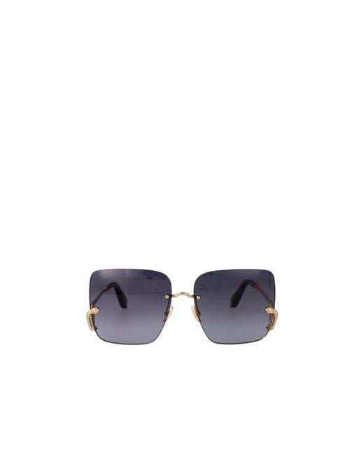 Roberto Cavalli Blue Square Frame Rimless Sunglasses