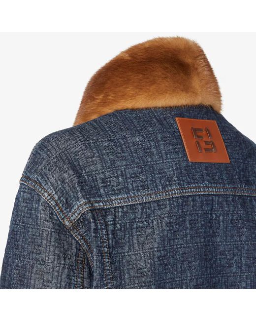 Fendi Blue Ff Denim Jacket