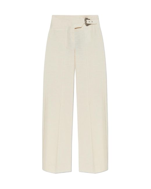 Versace Jeans White Couture Baroque Buckle Pants
