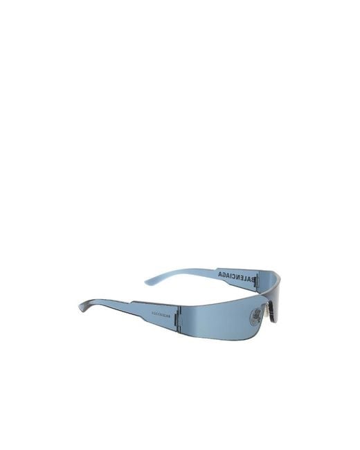 Balenciaga Blue Eyewear Shield Frame Sunglasses