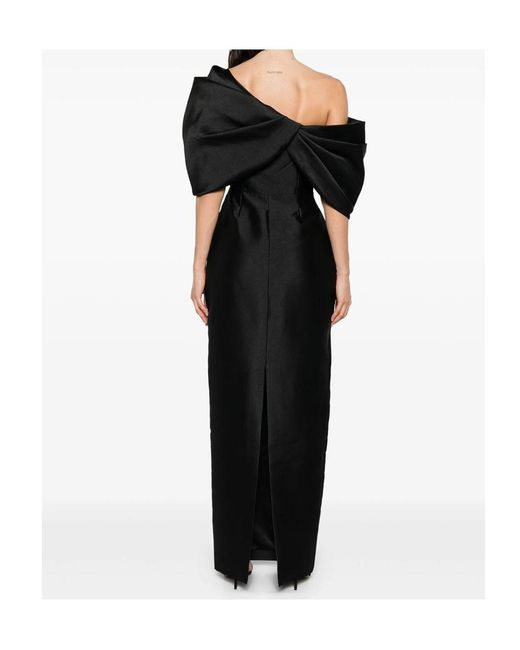 Solace London Black London Davina Off-Shoulder Maxi Dress