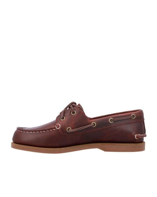 Timberland Brown Classic Boat 2 Eye Lace-Up Loafers