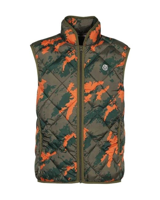 BBCICECREAM Green Quilted Zip Gilet for men