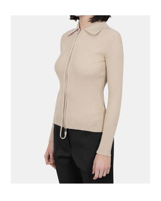 Courreges White Zip-Up Cardigan