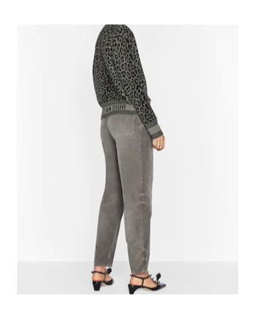 Dior Black Leopard Print Long-Sleeved Pullover