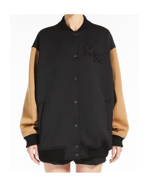 Max Mara Black Plain Jersey Pilot Casual Jacket
