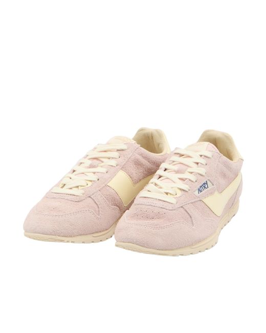 Autry Pink Windspin Lace-Up Sneakers