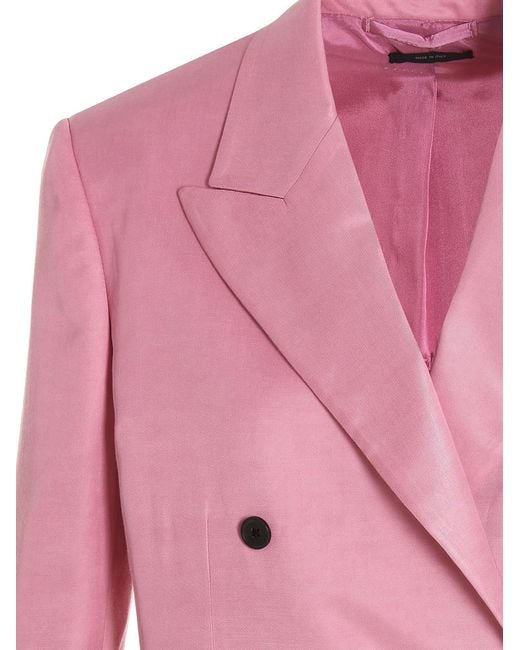 Tom Ford Pink Double-Breasted Suit Jacket