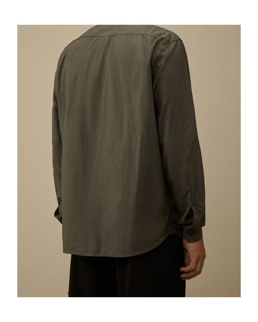 C P Company Green Long-Sleeve Pocket Shirt for men