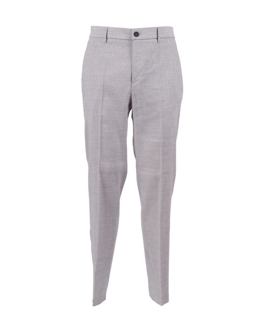 Peserico Gray Elasticated-Waistband Tailored Trousers for men