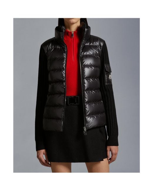 Moncler Black Panelled Zip-Up Padded Jacket