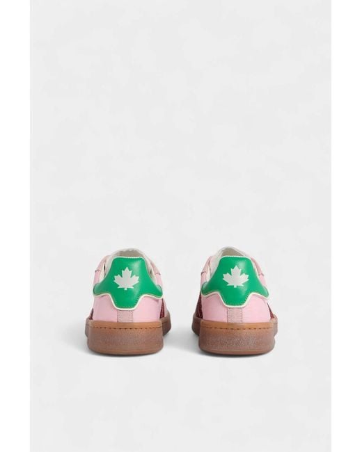 DSquared² Pink Boxer Stripe Low-Top Sneakers for men