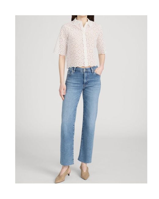 FRAME Blue The Mello Straight-Leg Jeans
