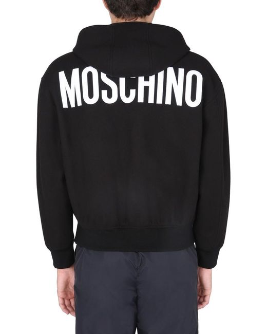 Moschino Black Logo Design Casual Jacket for men