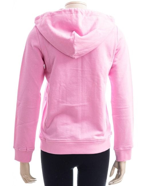 Moschino Pink Heart Print Zipped Hoodie