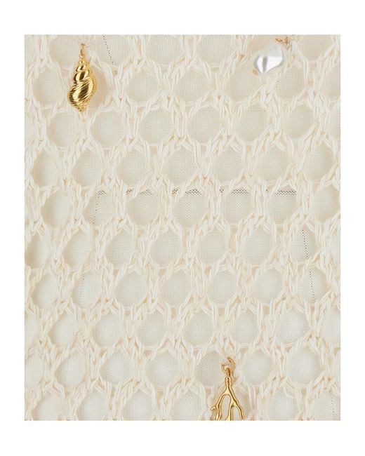 Jonathan Simkhai White Coralia Knit Charmed Embellished Knitted Dress