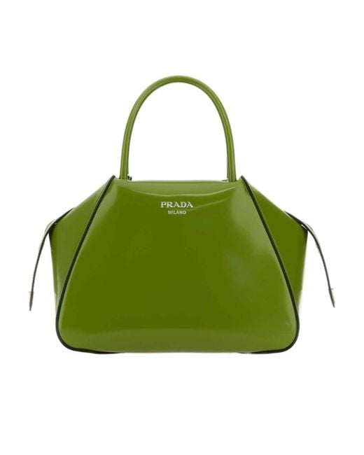 Prada Green Logo Embossed Small Handbag