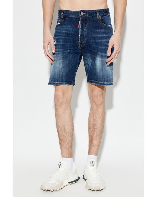 DSquared² Blue Distressed Shorts for men